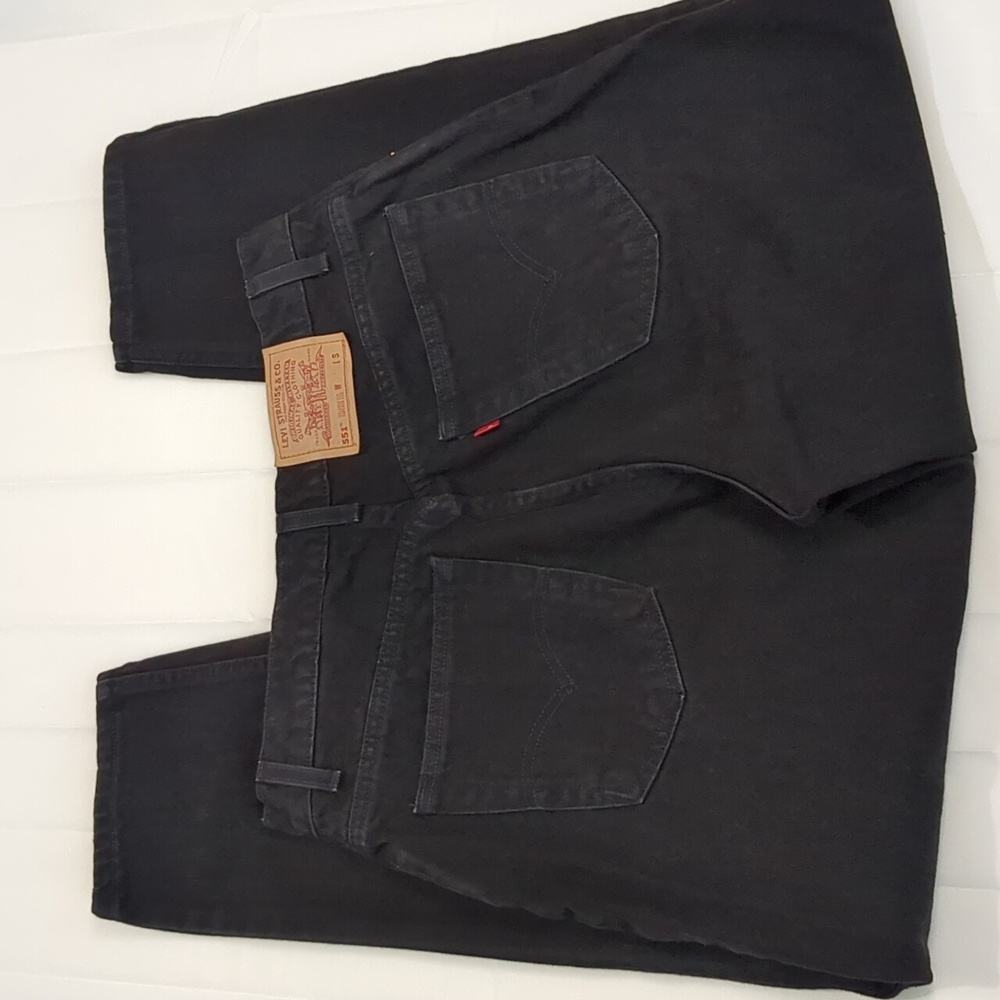 Levi's 551 Womens Black Jeans  Size 16 Short Relaxed Fit Tapered Leg